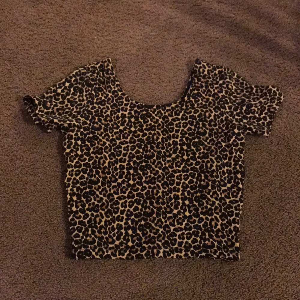 American Apparel Leopard Print Crop Top Size S